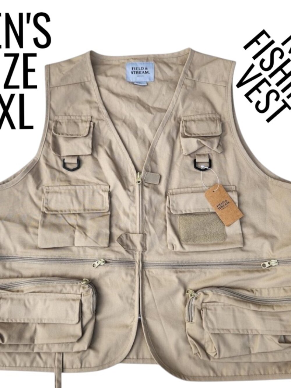 NEW Field & Stream Men's Fly Fishing Vest Hiking Vest Size 2XL XXL Extra Large F